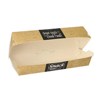 The PAPSTAR "Pure" baguette boxes (6.5 x 7.5 x 21 cm) from PAPSTAR GmbH offers eco-friendly, rectangular, open-top cardboard boxes—ideal for the food service industry and perfect as baguette boxes; sold in packs of 50 with shrink wrap.