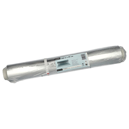 Eine Rolle Starpak Alufolie lose der Marke Starpak, in einer Verpackung mit weißem Etikett mit Produktdetails, liegt auf weißem Untergrund.