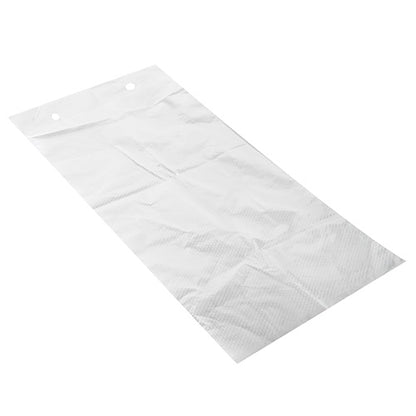 Ein großer, rechteckiger Starpak 2000 Flachbeutel aus transparentem CPP mit Flammenperforation und zwei runden Löchern am oberen Rand liegt flach auf weißem Untergrund. Der Beutel weist ein dezentes Oberflächenmuster auf.