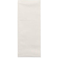 A Starpak 100 cutlery pocket airlaid napkin (40x48 cm, with a cutlery fold) is shown unfolded against a white background and features a fold line—ideal for table decorations or as a stylish cutlery pocket.
