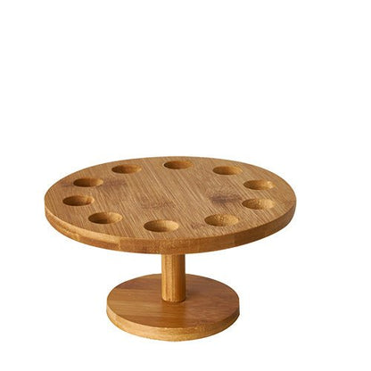 Il supporto per coni in bambù rotondo (Ø 18 cm) di PAPSTAR GmbH offre spazio per 10 coni ed è ideale per una presentazione elegante di cibi e snack.