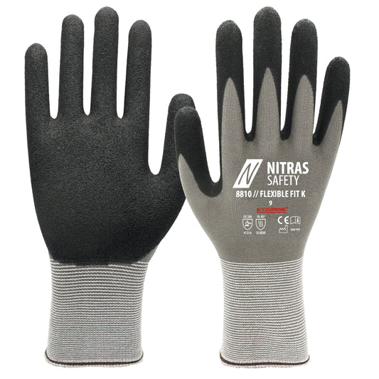 NITRAS FLEXIBLE FIT K, guanti da montaggio, grigio/nero