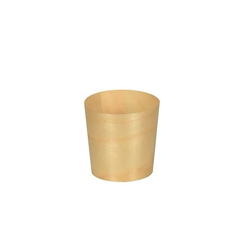 Le PAPSTAR ciotole per finger food in legno "pure", rotonde, Ø 4,5 cm (12 pezzi) della PAPSTAR GmbH sono piccole ciotole rotonde in legno, ideali per servire finger food e valorizzano in modo ecologico ogni tavola apparecchiata. Raffigurate su uno sfondo bianco semplice.