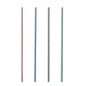 Vier gerade PAPSTAR GmbH-Papierstrohhalme (21 cm, Ø 6 mm) sind senkrecht vor weißem Hintergrund angeordnet. Die farbenfrohen PAPSTAR Trinkhalme gibt es in hellrosa, blau, grau und grün.