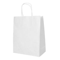 Une simple blanche PAPSTAR 25 sacs de transport en papier avec une poignée torsadée de la PAPSTAR La GmbH est représentée debout sur un fond blanc. Le sac en papier est vide et ne porte aucune marque.