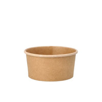 Un rond de couleur marron PAPSTAR Gobelets à soupe en carton avec revêtement en film plastique (180 ml, 25 pièces) de PAPSTAR La GmbH est représentée sur fond blanc. Le gobelet jetable est vide et séduit par son design épuré.