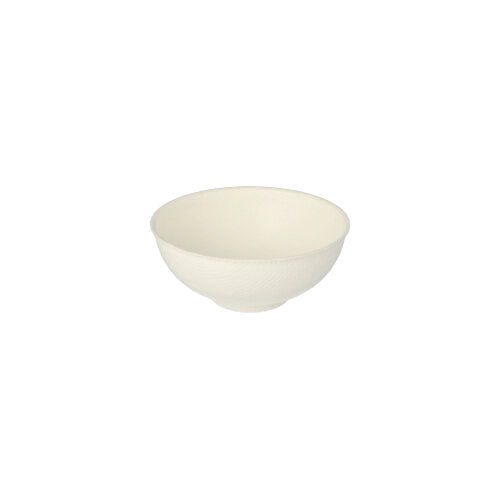 Un simple bol rond blanc avec une texture lisse de PAPSTAR GmbH – PAPSTAR 50 bols à finger food en bagasse « pur » blanc, une alternative écologique et durable.