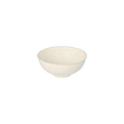 Un simple bol rond blanc avec une texture lisse de PAPSTAR GmbH – PAPSTAR 50 bols à finger food en bagasse « pur » blanc, une alternative écologique et durable.