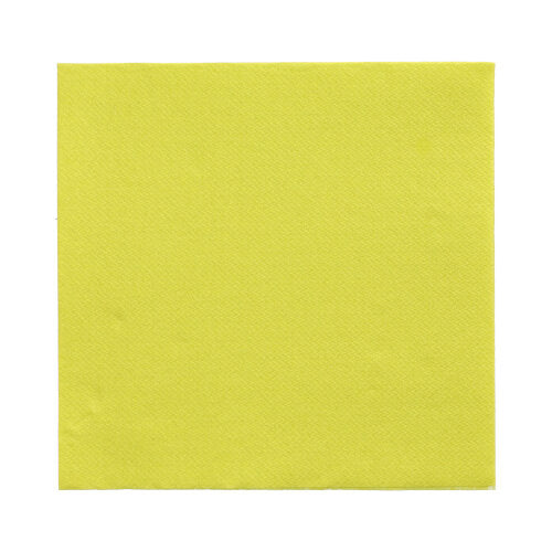 Die PAPSTAR 150 Servietten "DAILY Collection" 1/4-Falz (32x32 cm) der PAPSTAR GmbH sind schlichte gelbe quadratische Papierservietten, ideal für den täglichen Gebrauch, abgebildet auf weißem Hintergrund.