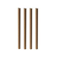 Four PAPSTAR "Pure" Bubble Tea Straws (Ø 12 mm, 20 cm, brown, eco-friendly) by PAPSTAR GmbH logos stand upright in a row against a plain white background.