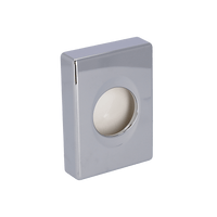 The EMIL DEISS KG (GmbH + Co.) 99302 Dispenser Hygiene Box, chrome-colored, 100x139.5x27.5 mm, rectangular with a central round opening, is shown isolated against a white background. Pack of 25.