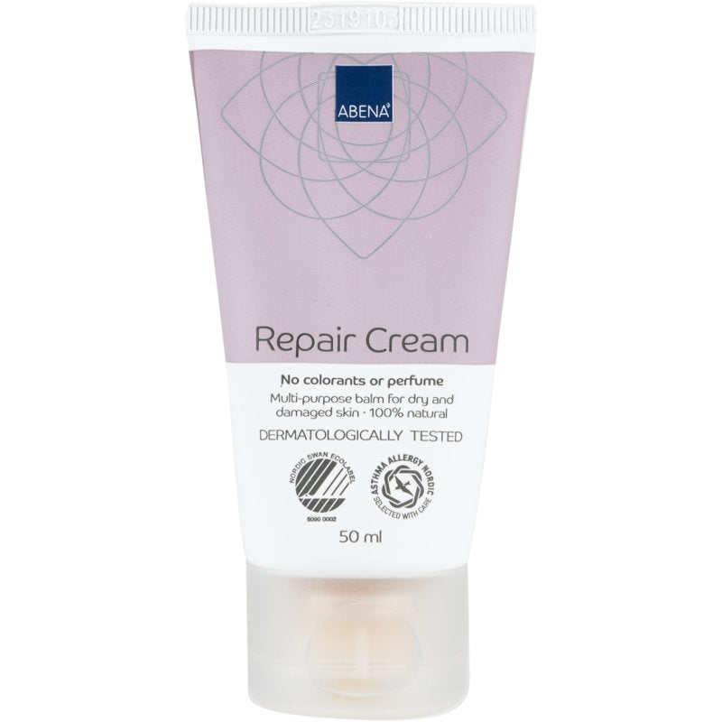Abena Re-Seller GmbH Repair Creme, 100% Lanolin, 50 ml, unparfümiert und dermatologisch getestet, ideal bei trockener Haut. Ohne Farbstoffe oder Parfüm (Karton mit 6 Packungen).