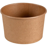 Die Abena Re-Seller GmbH Schale, 480 ml, ø 11,1 cm, Kraft/PE in Braun kommt in einer 50er-Packung - ideal für alle, die umweltfreundliche Schalen ohne Deckel benötigen.