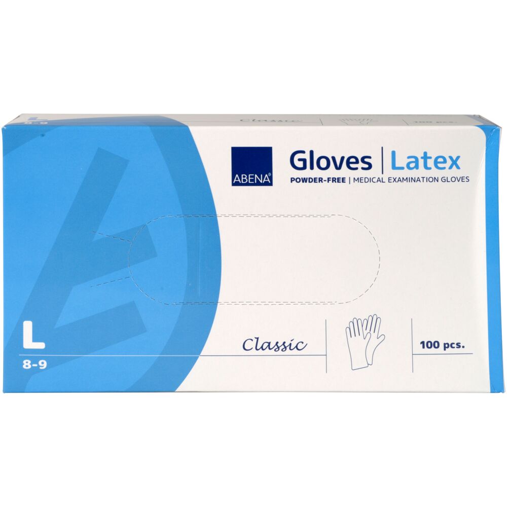 Latex gloves classic, powder-free, smooth, natural