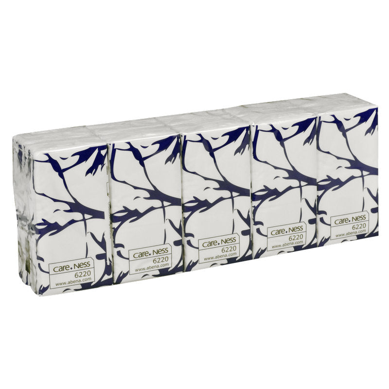 A pack of 100 high-white 3-ply tissues (20.7x21 cm) from Abena Re-Seller GmbH.