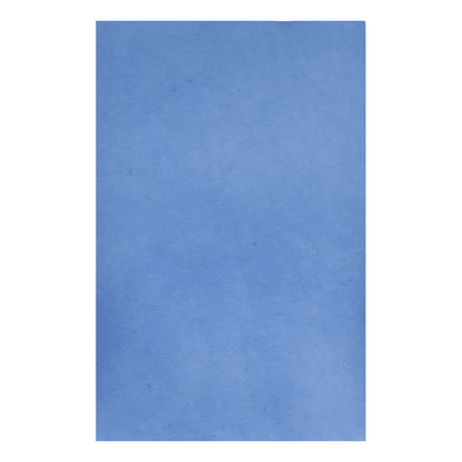 Ein glatter, himmelblauer Stoff, der dem strukturierten AMPri Dental Kreppauflage Tray-Filterpapier ähnelt, das von der AMPri Handelsgesellschaft mbH häufig in Zahnarztpraxen verwendet wird, füllt den gesamten Rahmen mit einem einheitlichen Blauton.