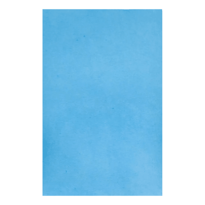 Ein glattes blaues Blatt Papier, ähnlich dem in der Zahnbehandlung häufig verwendeten AMPri Dental Kreppauflage Tray-Filterpapier 18 x 28 cm der AMPri Handelsgesellschaft mbH, füllt den gesamten Rahmen aus.