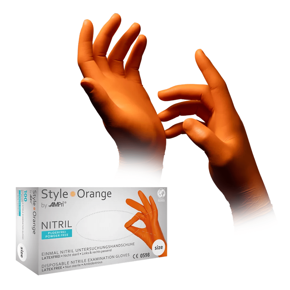 latex handschuhe orange AMPri STYLE ORANGE Nitrilhandschuhe puderfrei, Orange