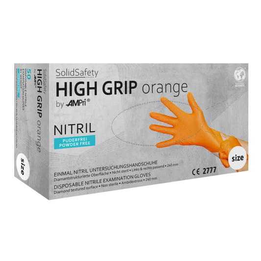 Ampri Solidsafety High Grip Orange Nitril Chimica Protezione Chimica S - XXL