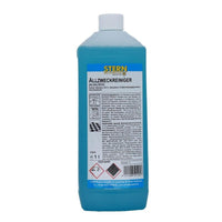 A 1-liter bottle of STERN All-Purpose Cleaner A from the Stern Waschmittel GmbH Comes with a detailed German label featuring safety instructions and hazard symbols—ideal for effective cleaning throughout the house.