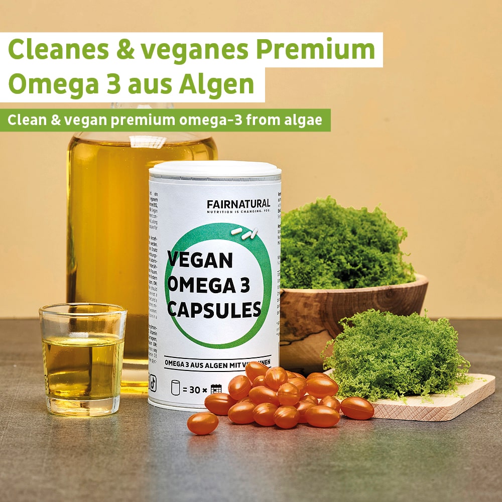 Capsules végétaliennes d'Oméga 3 à base d'algues