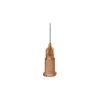 A close-up of the B. Braun A Sterican® insulin needle with a beige plastic cap against a white background illustrates the precision engineering of the B. Braun Germany GmbH & Co. KG for safe insulin injections.