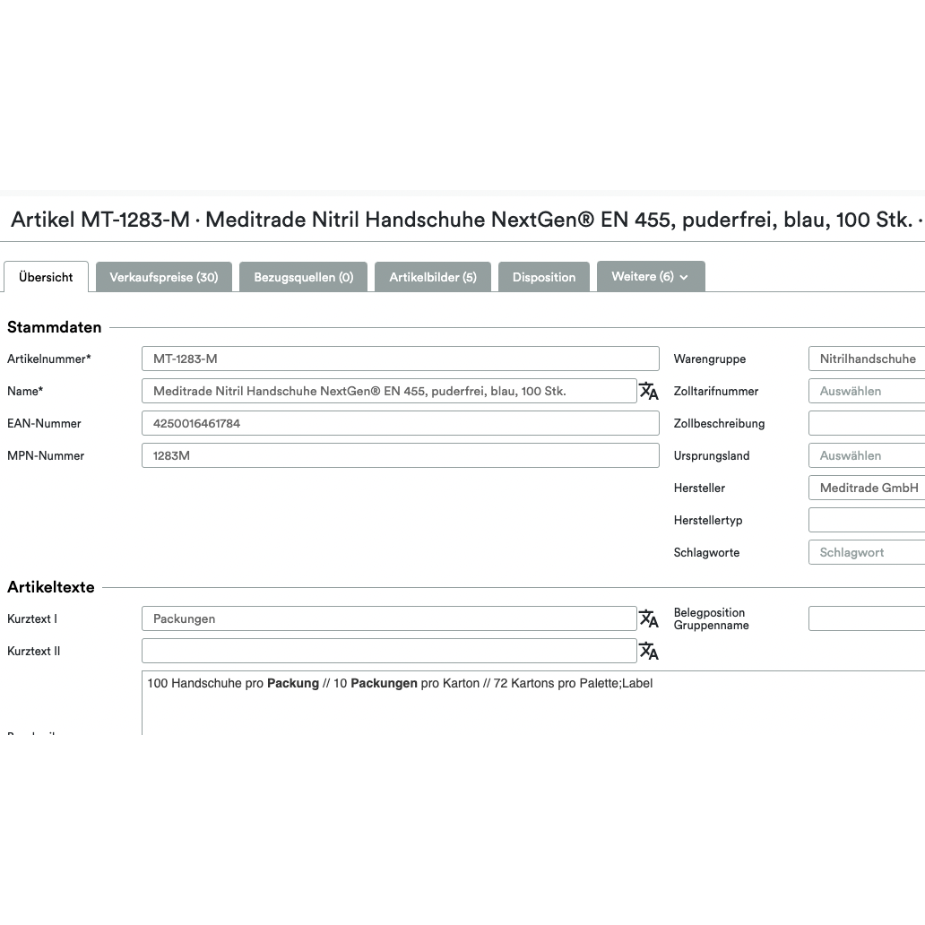 Screenshot einer Webseitenauflistung für „Altruan UnitTable Sync: Weclapp Verpackungseinheiten und Stücklistengenerator“ auf Amazon, einschließlich Produktdetails wie Typ, Größe, Marktplatz.