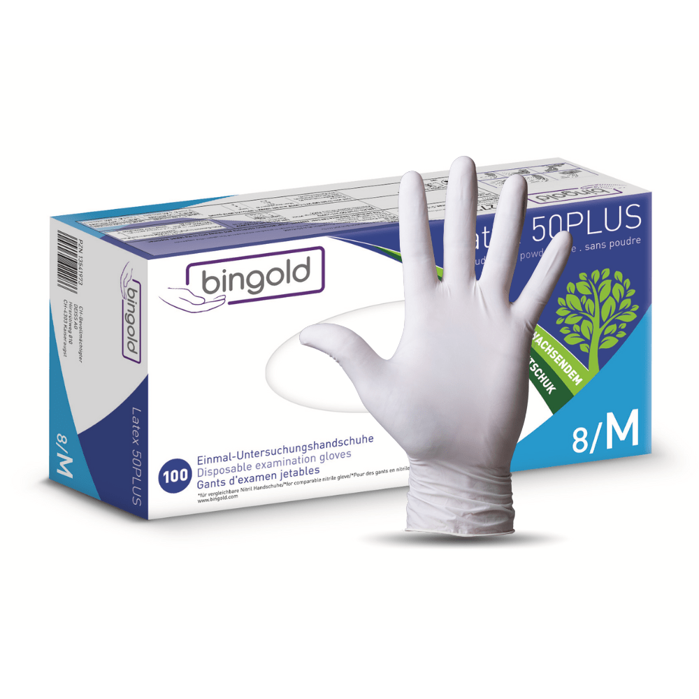 latex handschuhe Bingold Latex 50PLUS Latexhandschuhe, weiß