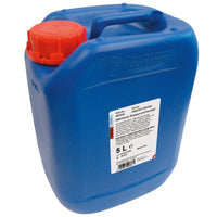 Das CWS Dusch-Gel wird in einem blauen 5-Liter-Kanister mit Griff, rotem Schraubverschluss und weißem Etikett mit Text und Barcode geliefert - perfekt für die Lagerung oder das Nachfüllen von Duschgel.