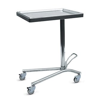La table d'appoint Novocal OP est une table d'appoint en acier inoxydable avec un plateau amovible et stérilisable, idéale comme mobilier de salle d'opération dans les établissements médicaux ou de laboratoire ; contient une pièce par paquet.