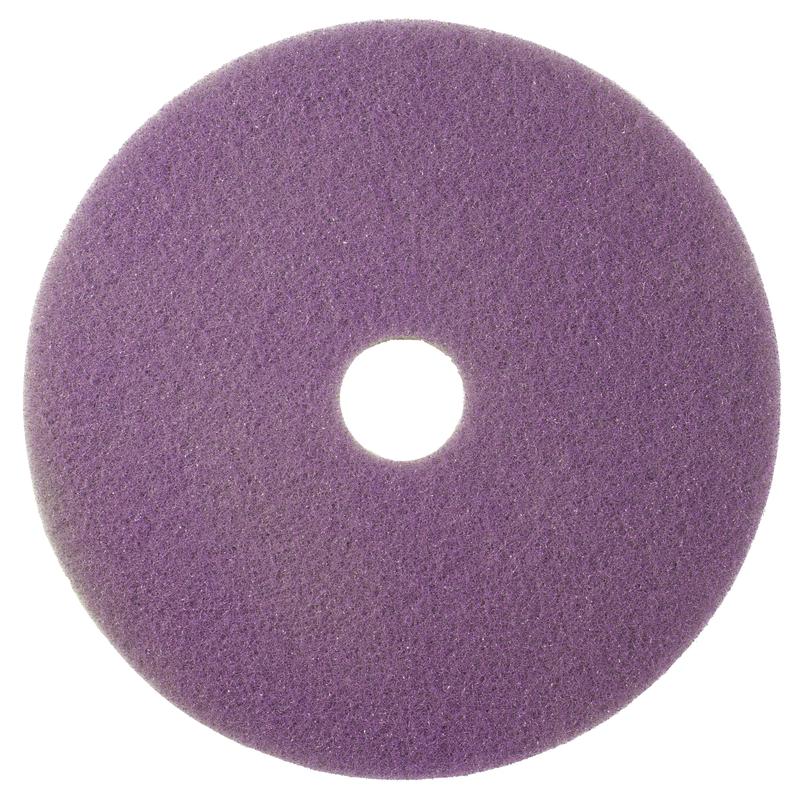 A round, flat Twister Pad purple from Diversey Deutschland GmbH & Co. OHG, ideal for the maintenance cleaning of coated hard floors, with rough texture and central hole, seen from above on a white background.