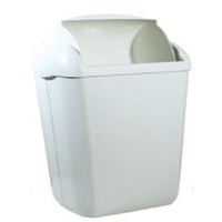 The Diversey Deutschland GmbH & Co. OHG 8-liter waste bin for hygiene bags is a white plastic bin with a swing-top lid, shown against a solid-color background—perfect for maintaining hygiene in any environment.