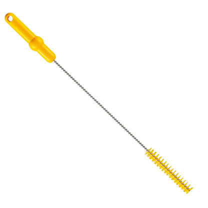La Haug Bürsten KG Haug spazzola per tubi con filo in acciaio inossidabile V2A PP PBT rigido (500 x Ø20 mm) in giallo è ideale per la pulizia di bottiglie, contenitori stretti o come spazzola professionale per compiti di pulizia dei tubi.
