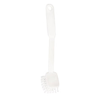 La Haug Bürsten La brosse de lavage carrée KG est dotée d'une tête de brosse blanche et rectangulaire en nylon 6.6 (ø 0,40 mm, dureté moyenne), d'une structure robuste en plastique et d'un long manche muni d'un trou de suspension (240 x 40 x 22 mm).