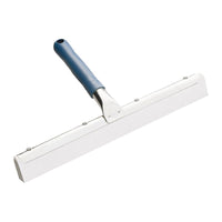The HAND WATER SQUEEGER, WHITE CELLULAR FOAM by Haug Bürsten The KG, with a 340 mm working width, ensures streak-free cleaning of windows or smooth surfaces thanks to its flat foam blade.