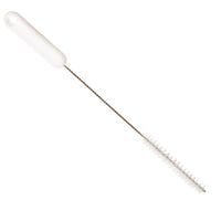 La Haug Bürsten La SPA SPAGO PER TUBI, PBT DURO, 305xø15x80 mm è dotata di un manico bianco, un lungo manico metallico e setole cilindriche rigide: ideale per la pulizia di oggetti stretti come bottiglie o per la pulizia dei tubi.