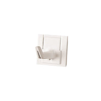 The REPLACEMENT HANDLE MOUNT HOOK 42x32x31mm from Haug Bürsten KG is a small, white plastic wall hook with a square base, perfect for organizing or securing tools. Suitable for use with Item 8699. Photographed against a plain white background.