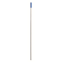 Der Haug Bürsten KG ALUSTIEL, BLAU 1450MM, AUßEN ø 22MM ist ein gerader Aluminiumgriff mit blauem Kunststoffgriff und Metallschaft, abgebildet auf einem schlichten weißen Hintergrund.