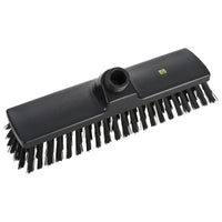 The Haug Bürsten The ESD BESEN broom features medium-sized, 0.50 mm-thick black Nylon 6.0 bristles and a base mounted on a sturdy plastic base (300 x 70 x 40 mm), making it ideal for cleaning sensitive electronic equipment.