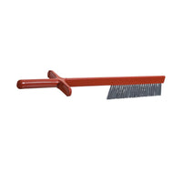 The METAL DETECT CUTTER BRUSH from Haug Bürsten KG is a gray PBT wire brush (ø0.60 mm, 490x10/120x45 mm) with a metal detector and a textured handle, ideal for cleaning in the food industry.
