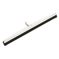 Le Haug Bürsten La raclette articulée KG (caoutchouc cellulaire noir, à deux lames, 620 x 53 x 25) est dotée d'une lame en caoutchouc noir et d'une poignée centrale, idéale pour évacuer efficacement l'eau, représentée sur un fond blanc uni.