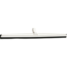 Das Haug Bürsten KG GELENK-WASSERSCHIEBER,SCHWARZ WECHSELPROFIL 700x53x25mm ist mit einem flachen schwarzen Gummiblatt und einem Gewindeanschluss für die Befestigung des Griffs auf einem schlichten weißen Hintergrund abgebildet.