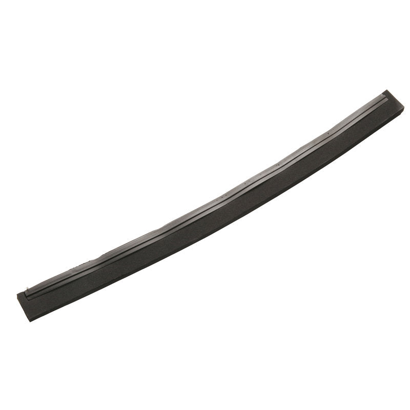 Die ERSATZ-GUMMILIPPE, ZELLKAUTSCHU SCHWARZ 1-LIPPIG, 700X20X22MM von Haug Bürsten KG ist in schwarz mit einer leichten Wölbung auf weißem Grund abgebildet.