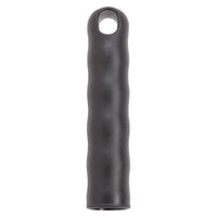 The HANGING CAP FOR ALL HANDLES, OUTER Ø 21 MM, 125 × Ø 21 MM, BLACK, from Haug Bürsten KG is a black cylindrical handle with finger grooves and a hanging cap for space-saving storage, shown against a white background.