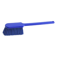 Un COUTEAU À PAIN bleu de Haug Bürsten Brosse à dents en PBT à poils bleus souples et denses (ø 0,25 mm, non effilés) et manche de 395 mm de long, représentée sur un fond blanc uni.