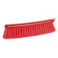 The FLOUR BRUSH, RED by Haug Bürsten KG features soft, dense 0.25 mm PBT bristles and a curved handle with a hanging hole—ideal as a practical kitchen or household broom. Length: 290 mm.