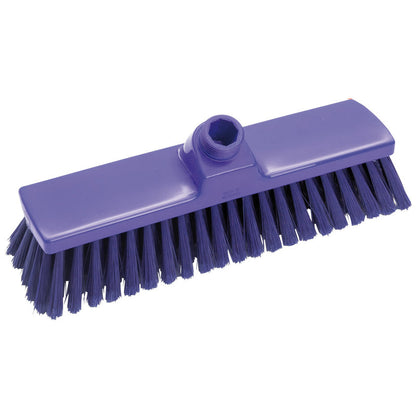 The BROOM, SLIT ø 0.25MM SOFT 300x70x50mm broom head from Haug Bürsten KG has dense, soft bristles and a central socket for the handle. It is purple and rectangular, pictured on a white background.