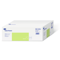 On remarque tout de suite un carton blanc et vert contenant les « draps de protection spéciaux Hartmann Vala®Protect, 80 x 120 cm » de la société Paul Hartmann AG, sur lequel figurent des informations sur le produit et des codes-barres. Fabriquée à partir de matériaux respectueux de la peau, cette housse de protection jetable garantit une protection optimale contre les infections, répondant ainsi à vos besoins en matière de sécurité.