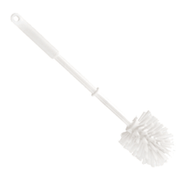 La brosse ronde pour WC de Haug Bürsten La brosse KG blanche est fabriquée en polypropylène résistant et dispose d'un long manche à surface texturée pour une prise en main aisée, ainsi que d'une tête de brosse ronde d'un diamètre de 0,35 mm.