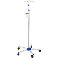 Le pied à perfusion Novocal en acier inoxydable (diamètre du tube : 25/18 mm, réglage de la hauteur par une seule main, lot de 1 pièce) offre fiabilité et confort pour les applications médicales.